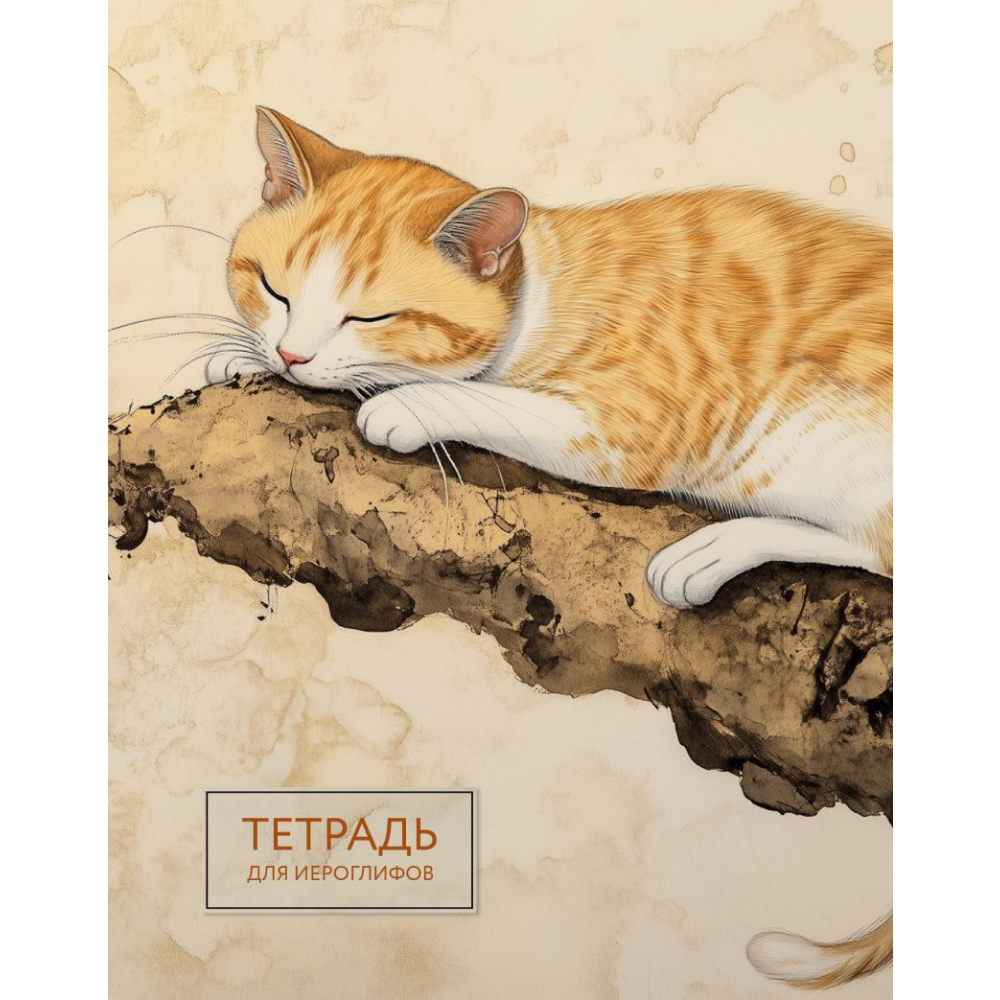 Пропись "Тетрадь для иероглифов (рыжий котик)"