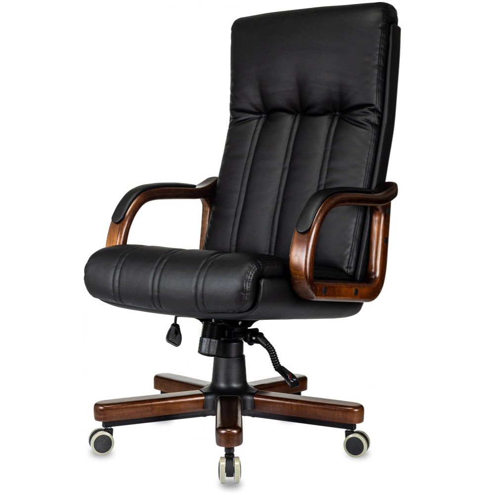 Кресло для руководителя Бюрократ T-9932WALNUT, экокожа, черный, металл, дерево - 3