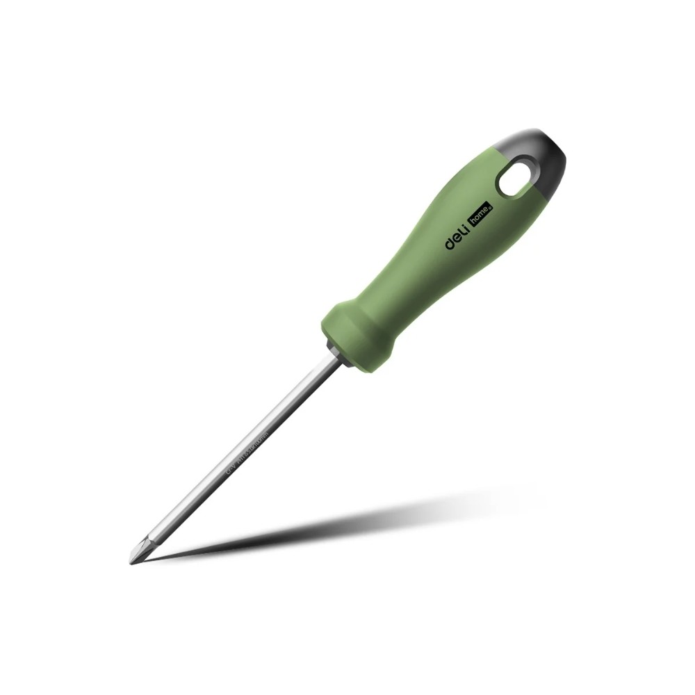 Отвертка "Deli Home" крестовая PH1*100 мм., зеленый