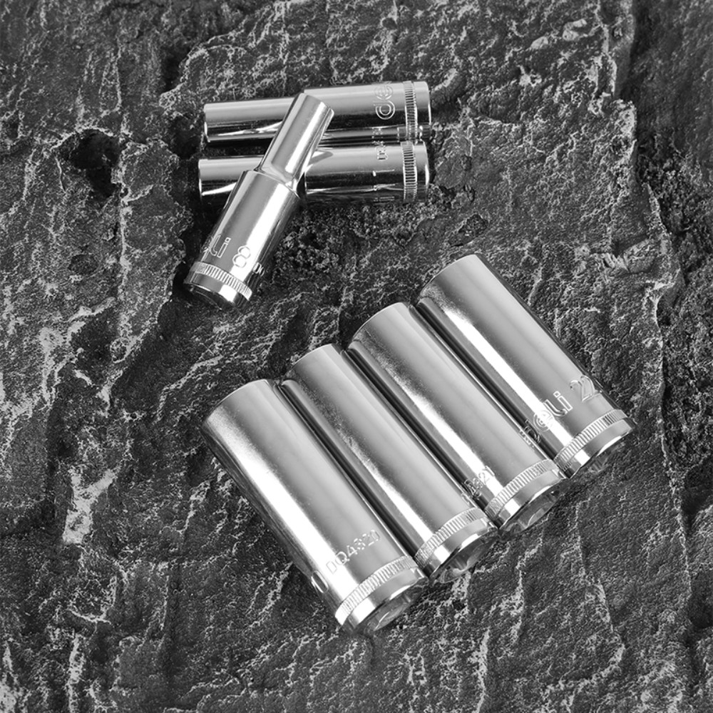 Головка торцевая шестигранная Deli YS EDQ4332 1/2", 32 мм, глубокая, серебристый - 2
