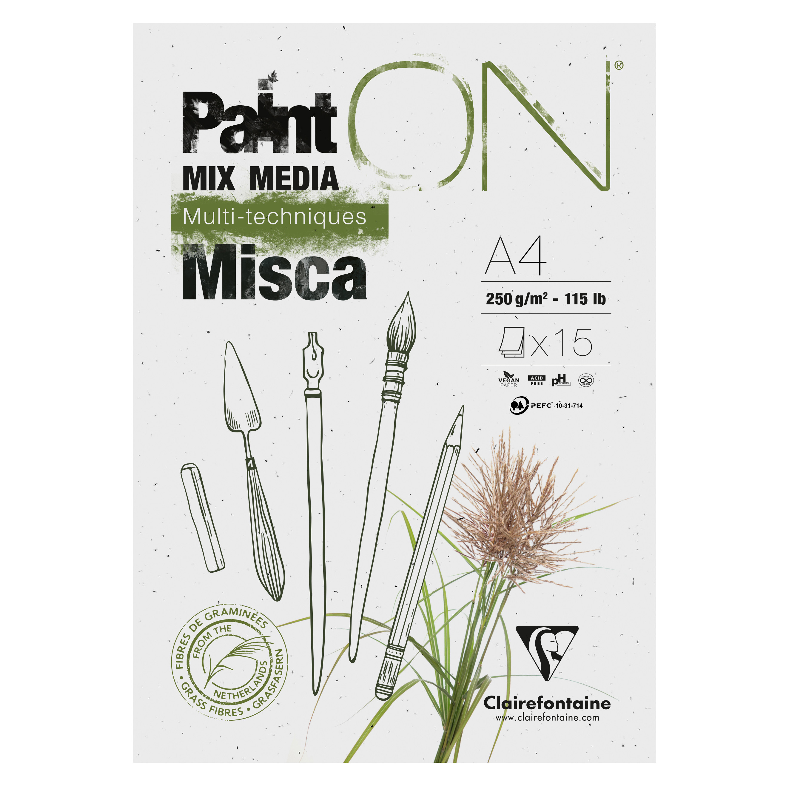 Блок-склейка "Paint`On" Misca, A4, 250г/м2, 15 листов