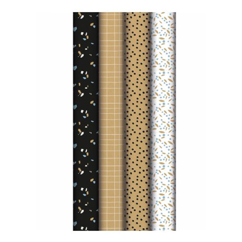 Бумага декоративная в рулоне "Row Craft. Minimalist", 2x0.7 м, 70 г/м2, ассорти
