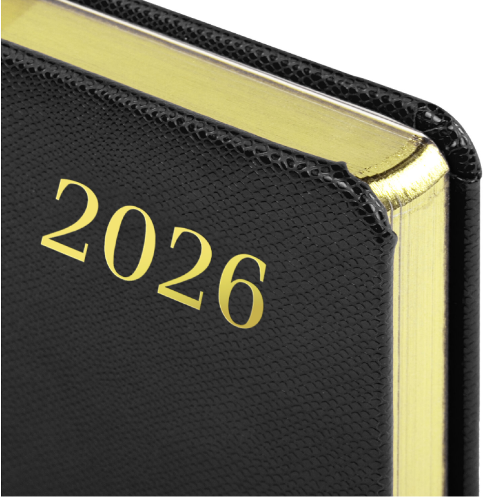 Ежедневник датированный "Iguana" 2026, А5, 336 страниц, черный, срез золотой - 3
