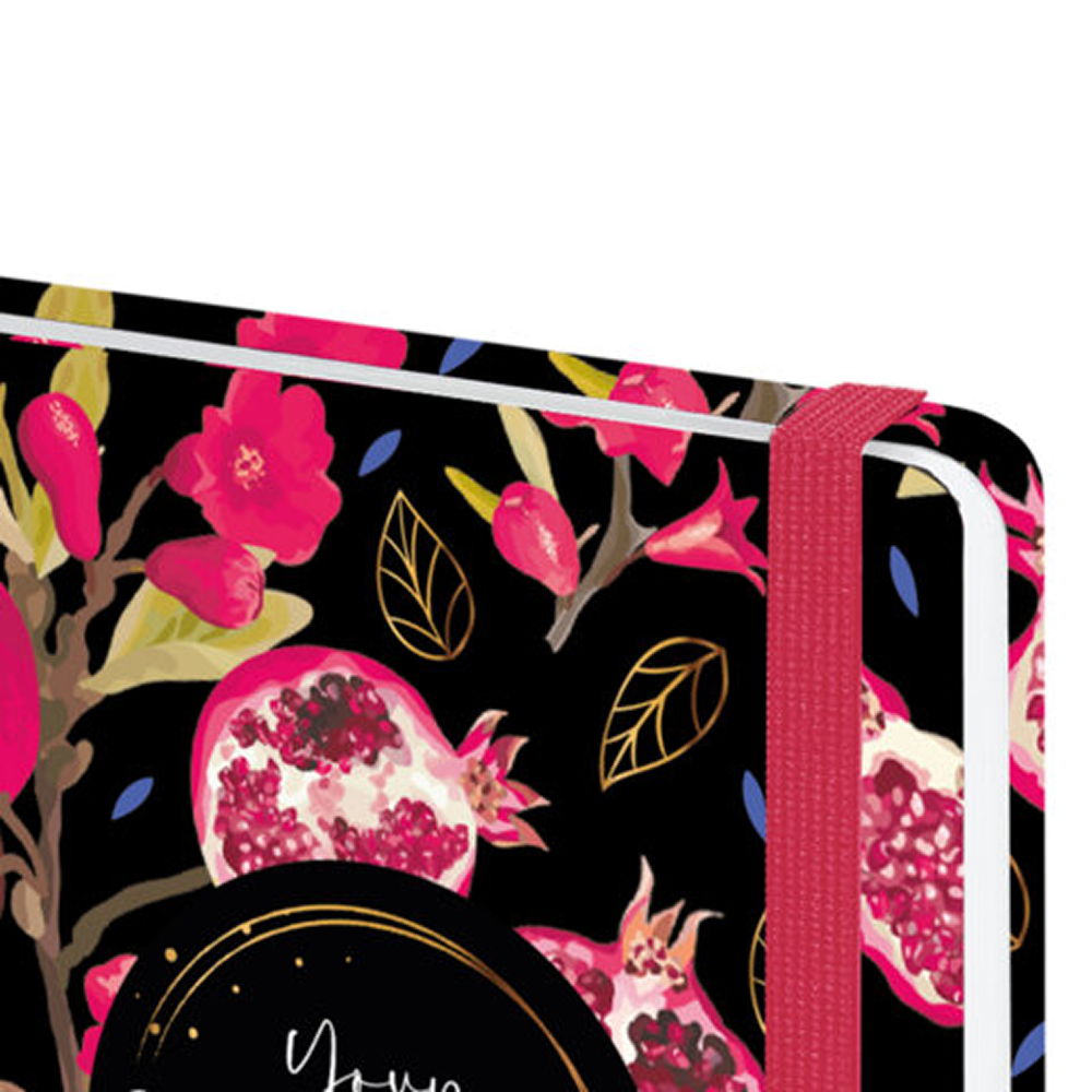 Ежедневник датированный "Гранаты" на 2026 год, А5, 320 страниц, на резинке, черный, розовый - 4