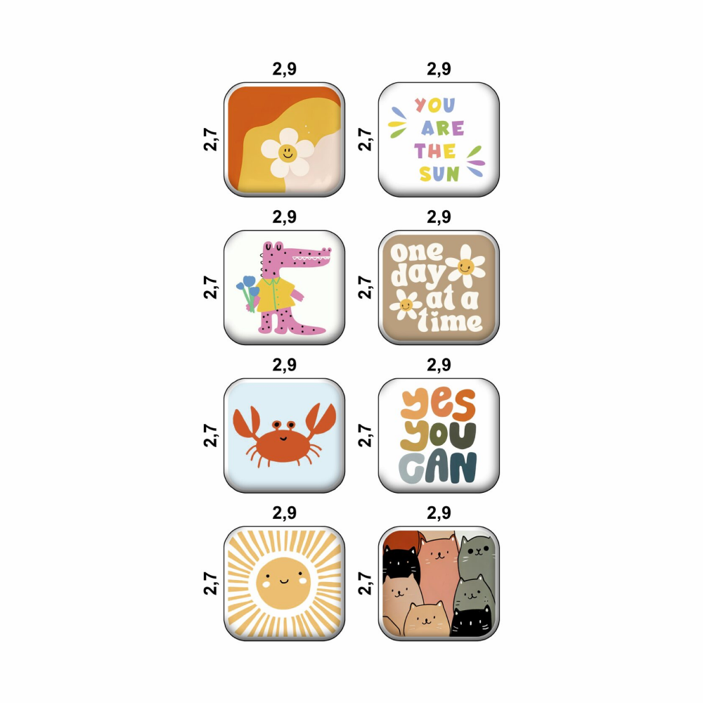 Набор наклеек объемных "Рандом №2", А6, 1 лист, 8 шт.