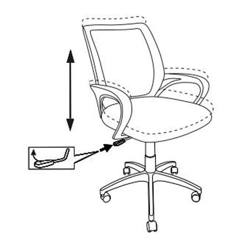 Кресло Бюрократ "CH-W695NLT", пластик, ткань, оранжевый TW-38-3 TW-96-1  - 6