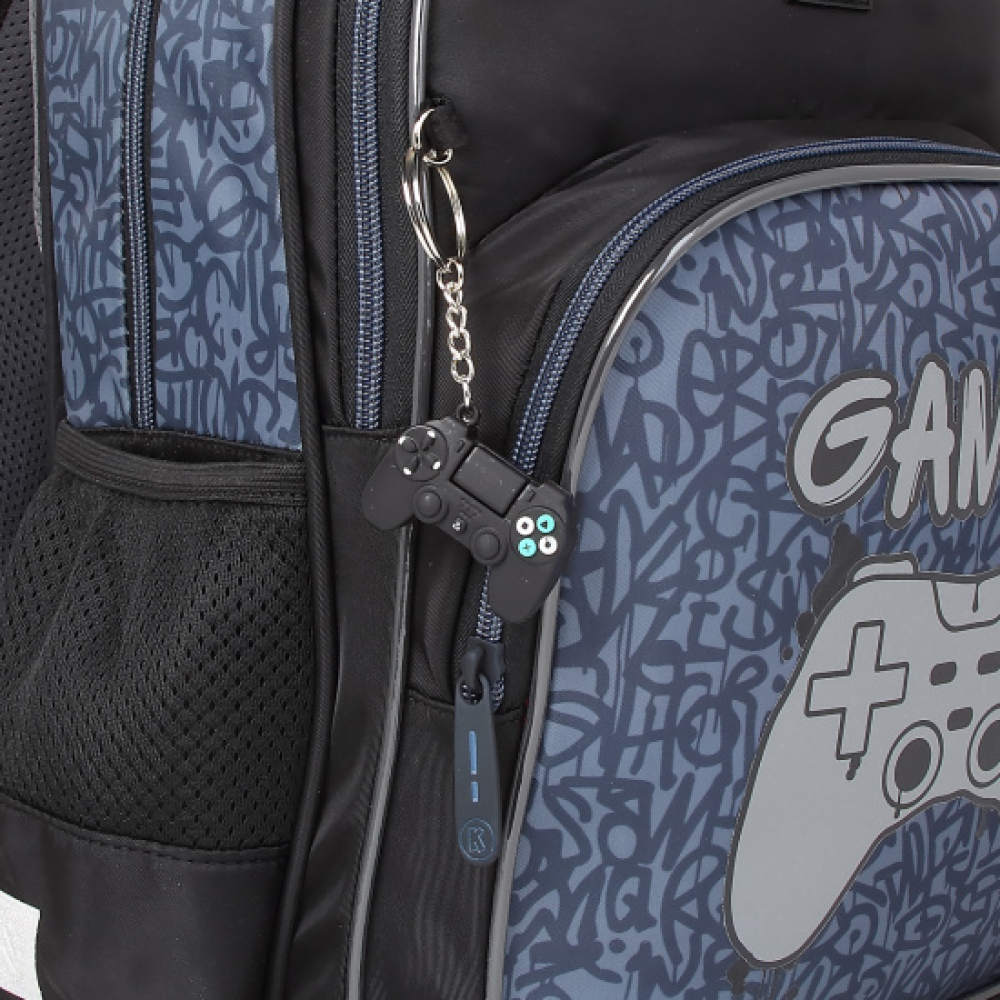 Рюкзак школьный "COMFORT Life Gamer", черный, синий - 7