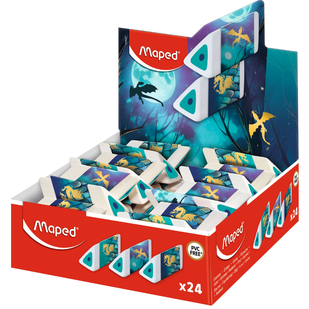 Ластик "Dragon", белый, зеленый 