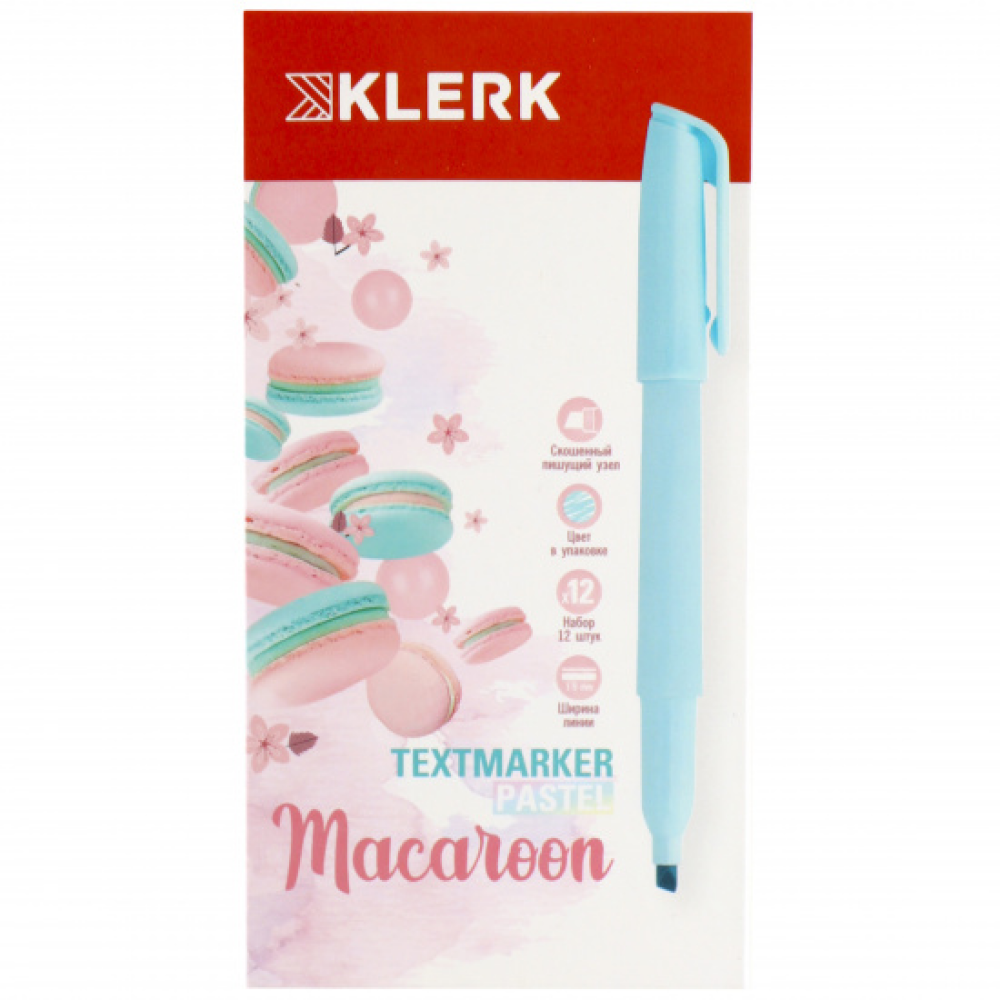 Маркер текстовый "KLERK Macaroon Pastel", голубой