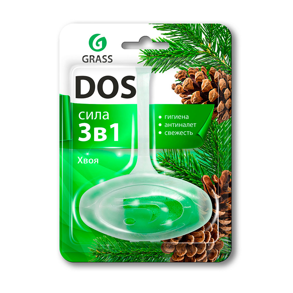 Сменный гигиенический блок для унитаза "Dos 3 в 1 Хвоя", 40 г