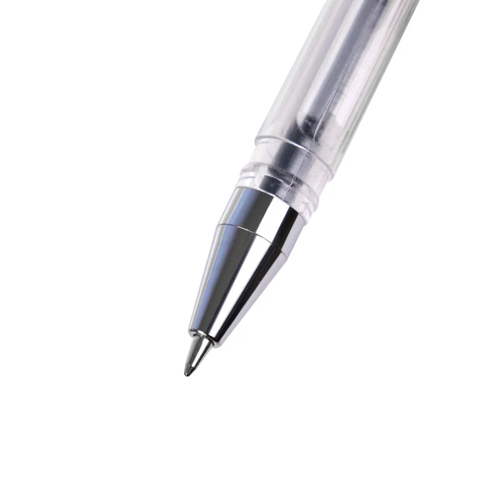 Ручка гелевая "Office Products", 0.5 мм, прозрачный, стерж. черный - 3