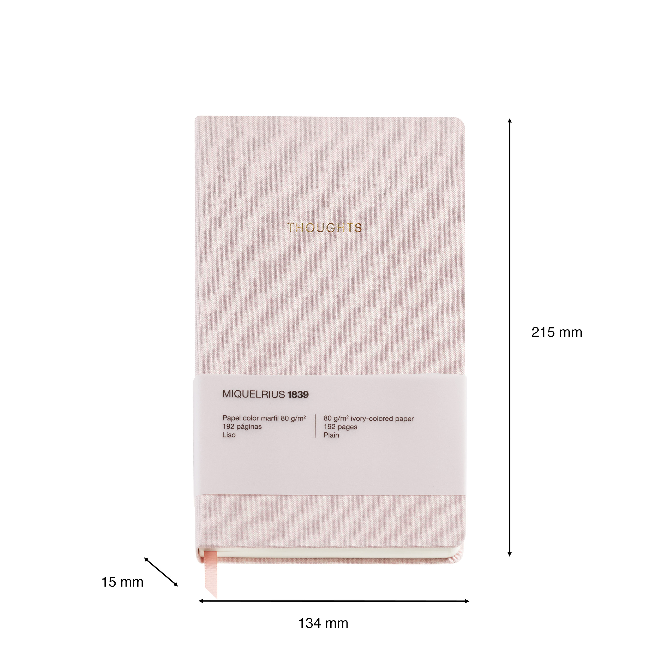 Блокнот Miquelrius "Autumn Leaves Pink", А5, 96 листов, в точку, розовый - 4