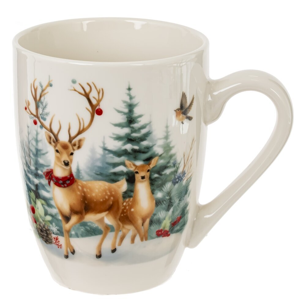 Кружка фарфоровая "Олени", 320 мл, разноцветный