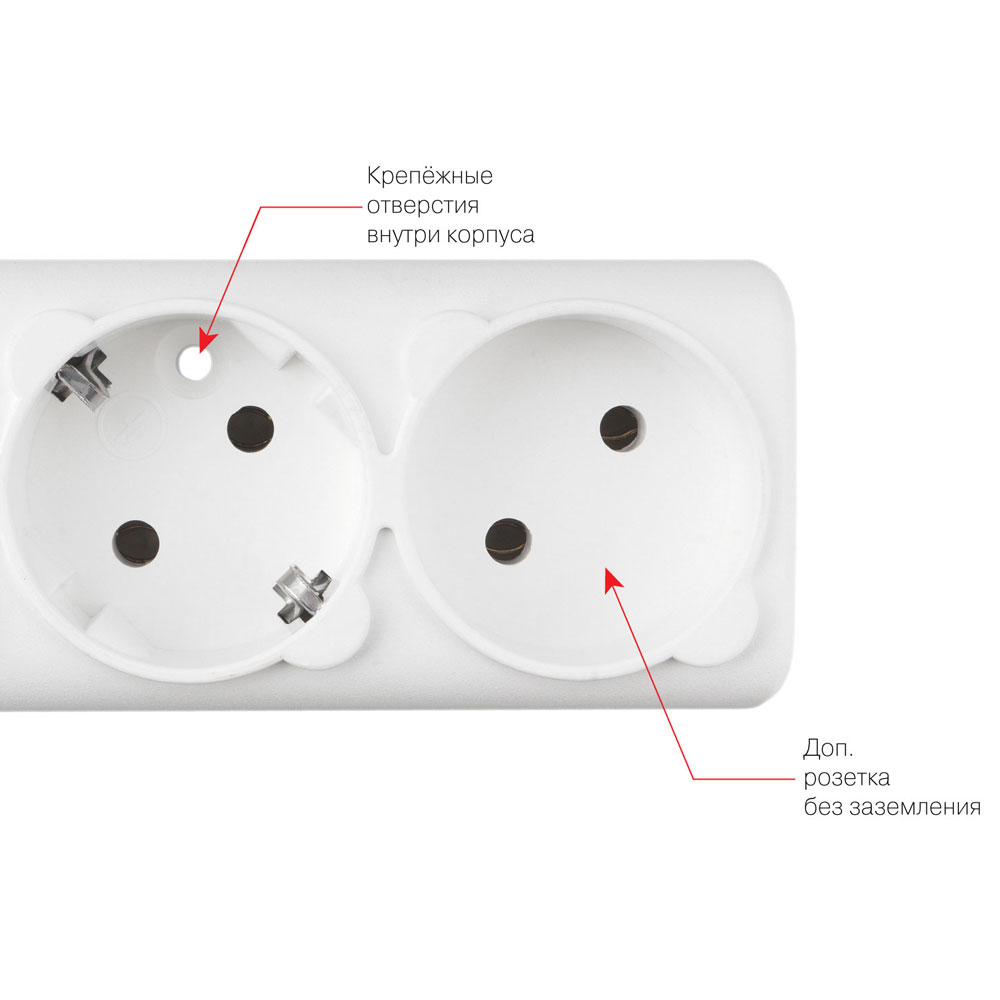 Сетевой фильтр Power Cube "SPG(5+1)-16B-5М", белый - 4