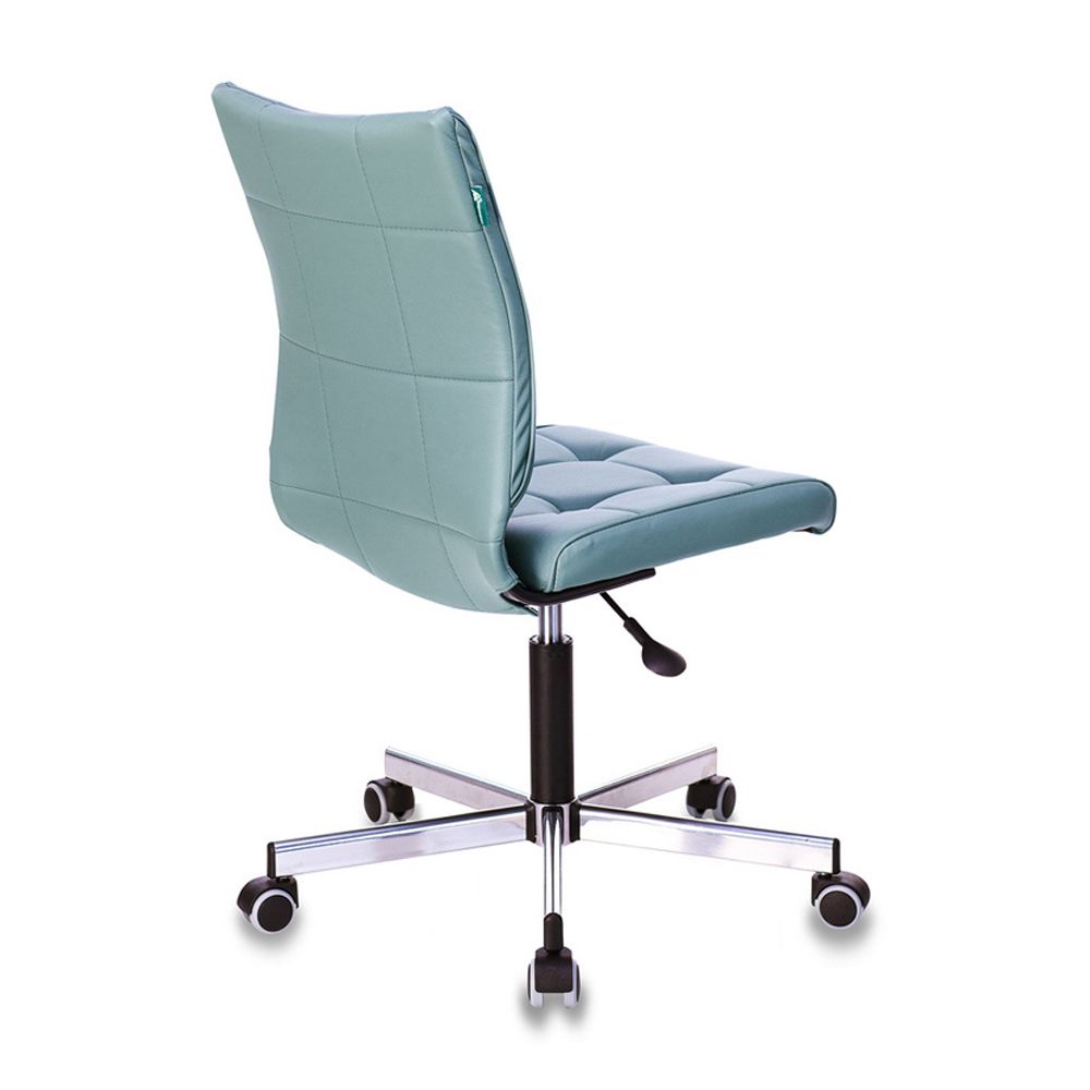 Кресло для персонала "Бюрократ CH-330M", экокожа, металл, серо-голубой - 4