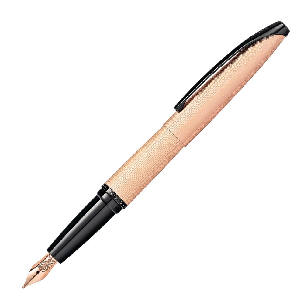 Ручка перьевая "Cross Atx Brushed Rose Gold", M, розовое золото, черный, патрон черный