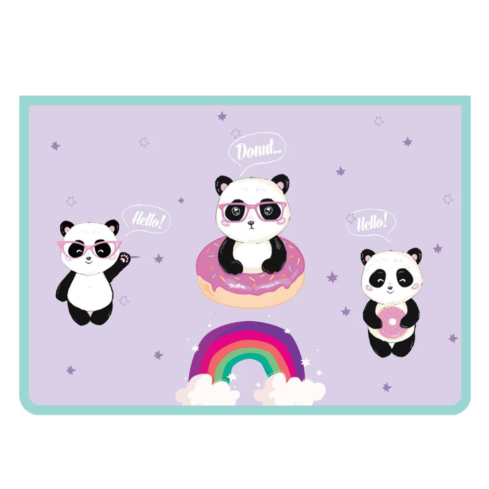 Папка для тетрадей "Пандочки", А4, на молнии, пластик, фиолетовый