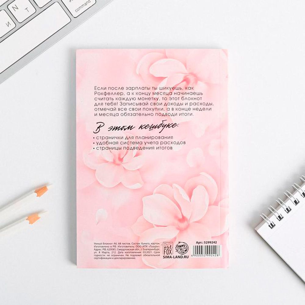 Блокнот для планирования финансов "Мечтай, действуй", А6, 68 листов, розовый - 10