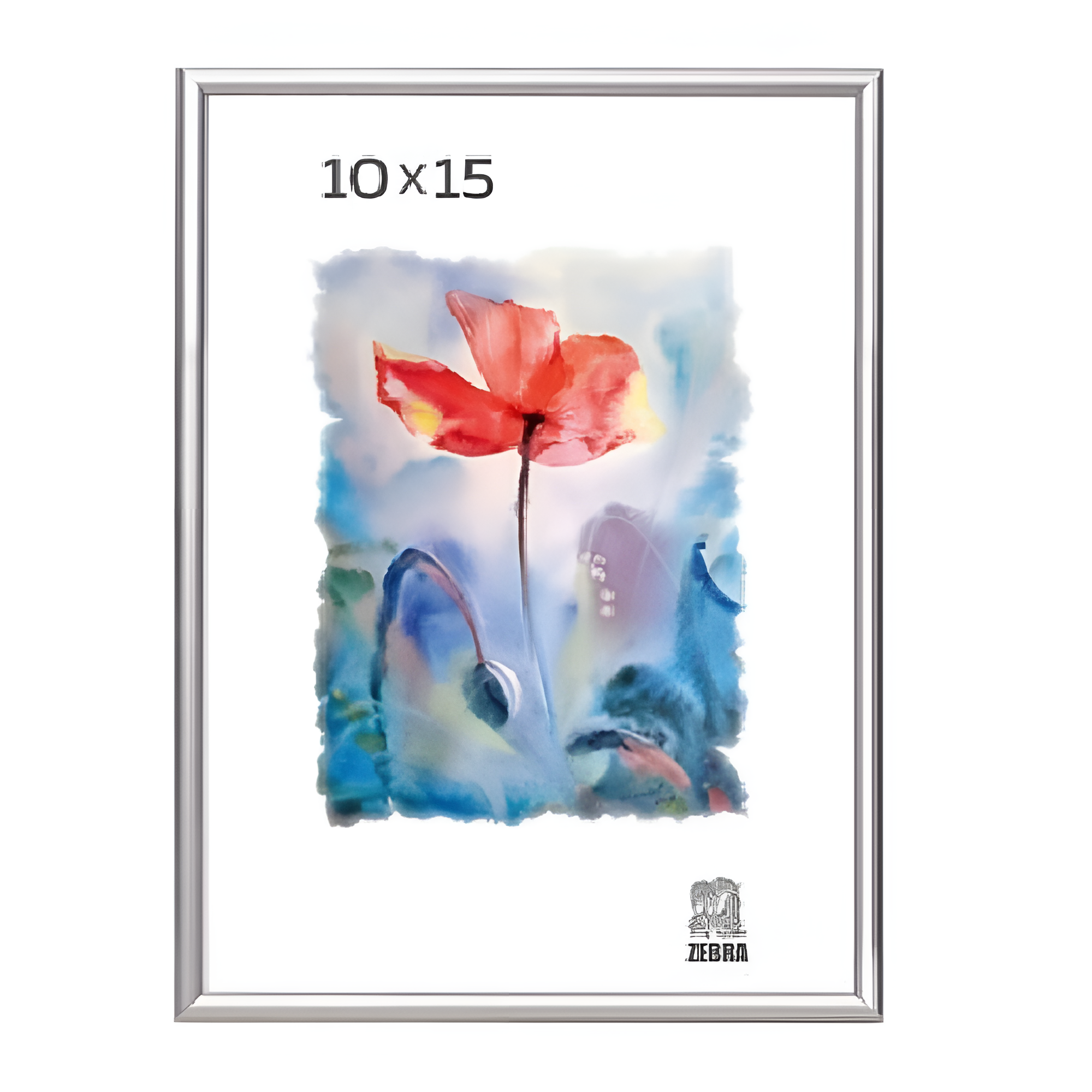 Фоторамка "Zebra", 10х15 см, алюминий, с ножкой, серебристый