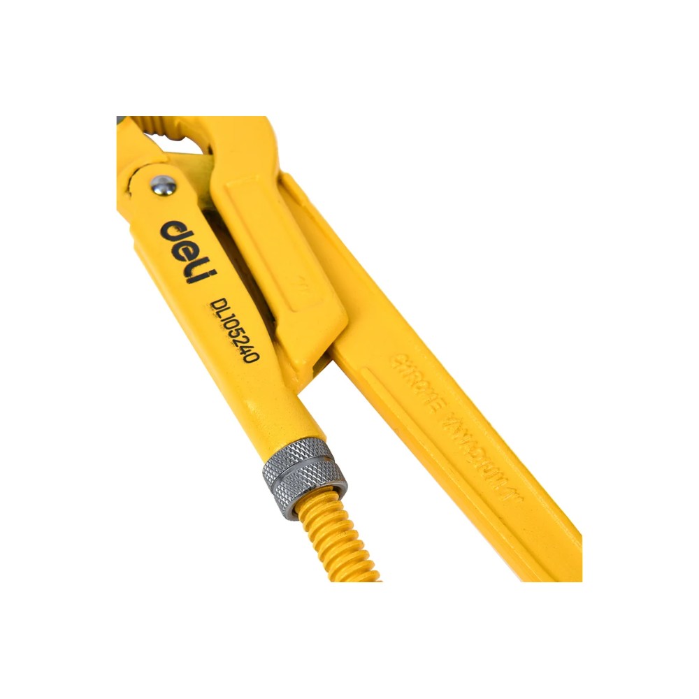 Ключ трубный Deli YS EDL105240 1", тип S, раскрытие губок 40 мм, желтый - 4