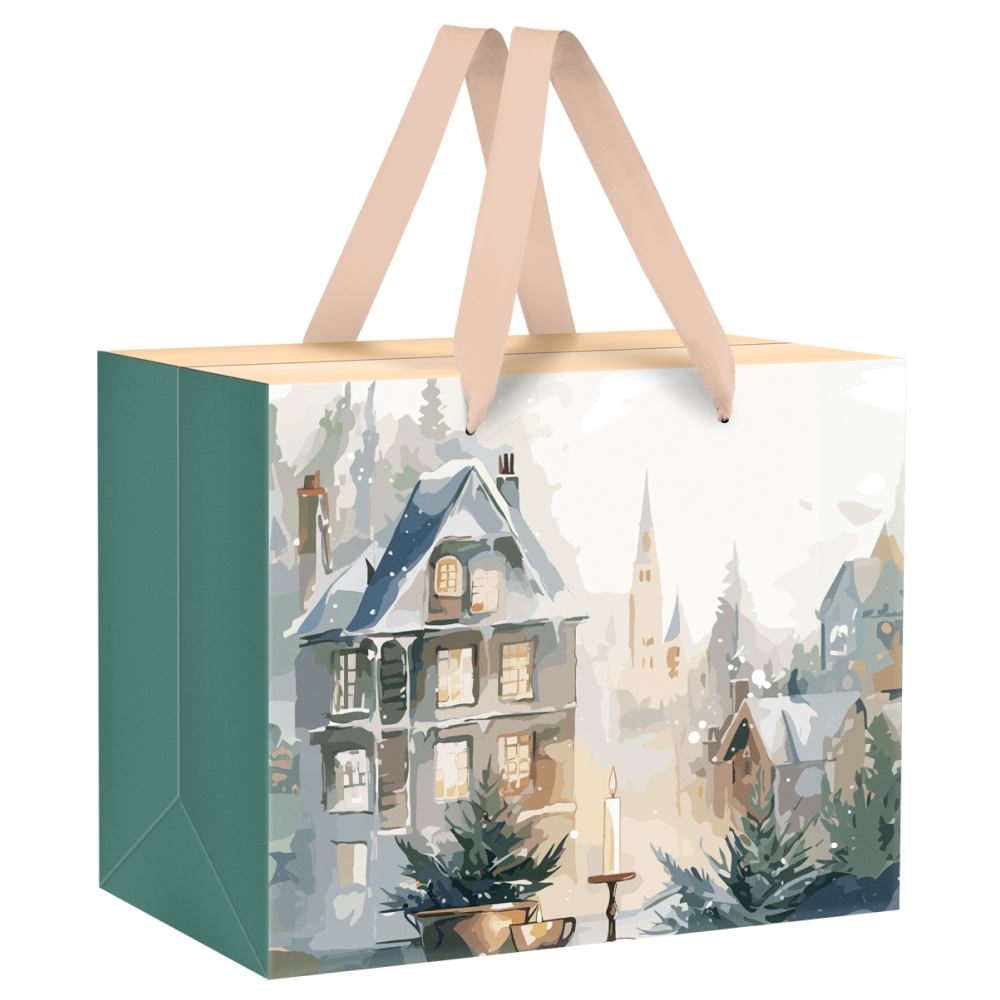 Коробка-пакет подарочная "Christmas mood", 27х20х13 см, ламинированная