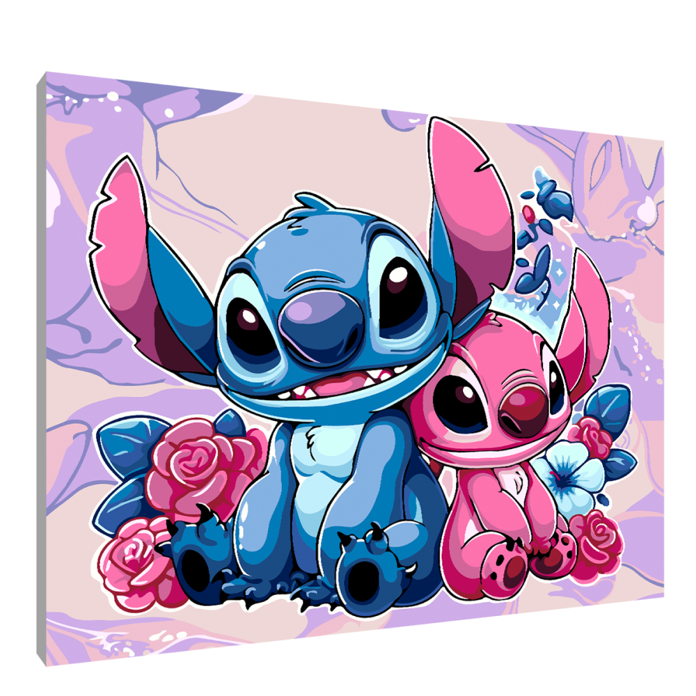 Картина по номерам "Стич розовый"