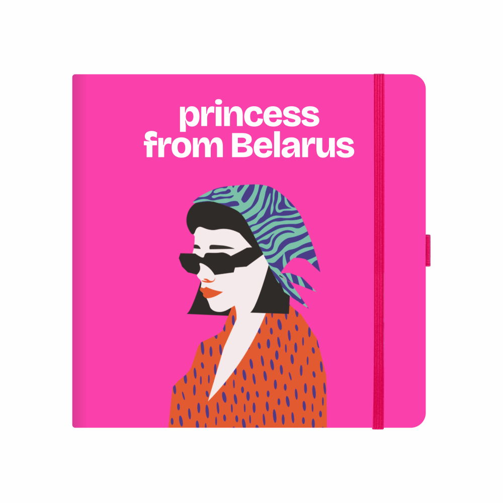 Скетчбук «Princess from Belarus», 12х12 см, 140 г/м2, 80 л, фуксия