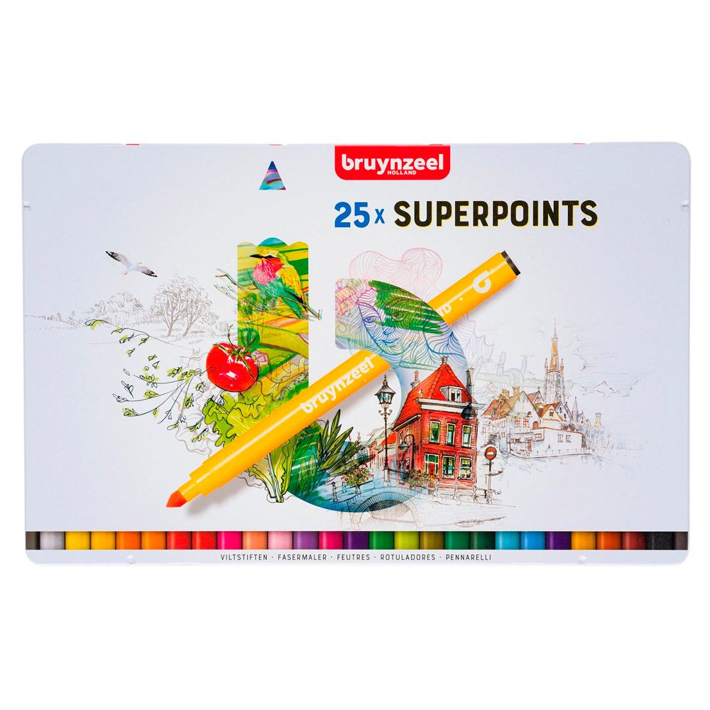 Набор маркеров художественных "Bruynzeel Super Point", 25 шт.