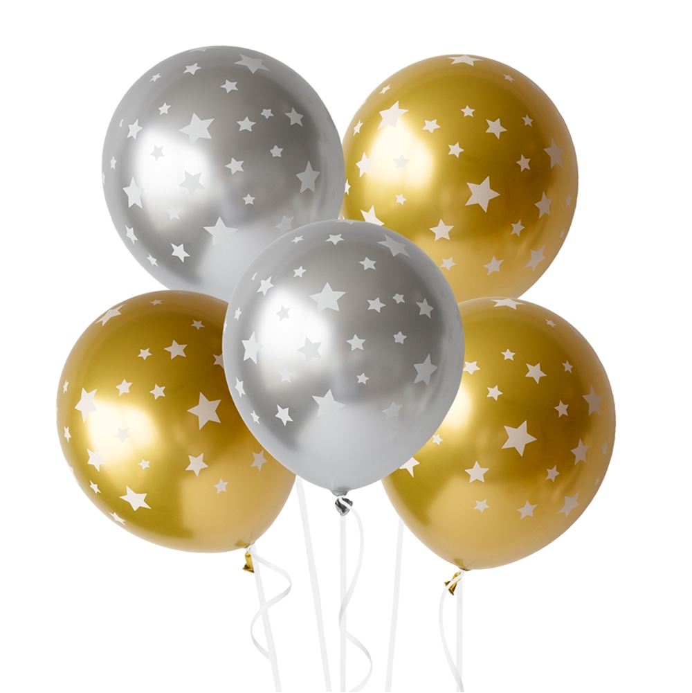 Шар воздушный "Хром Г11", 5 шт, с рисунком