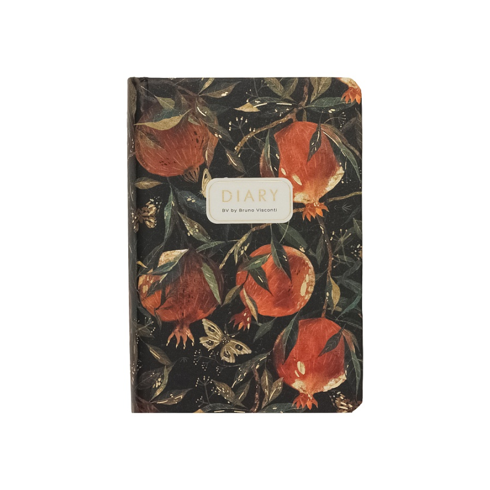 Ежедневник недатированный "Flora. Гранат", А7, 416 страниц, черный, красный