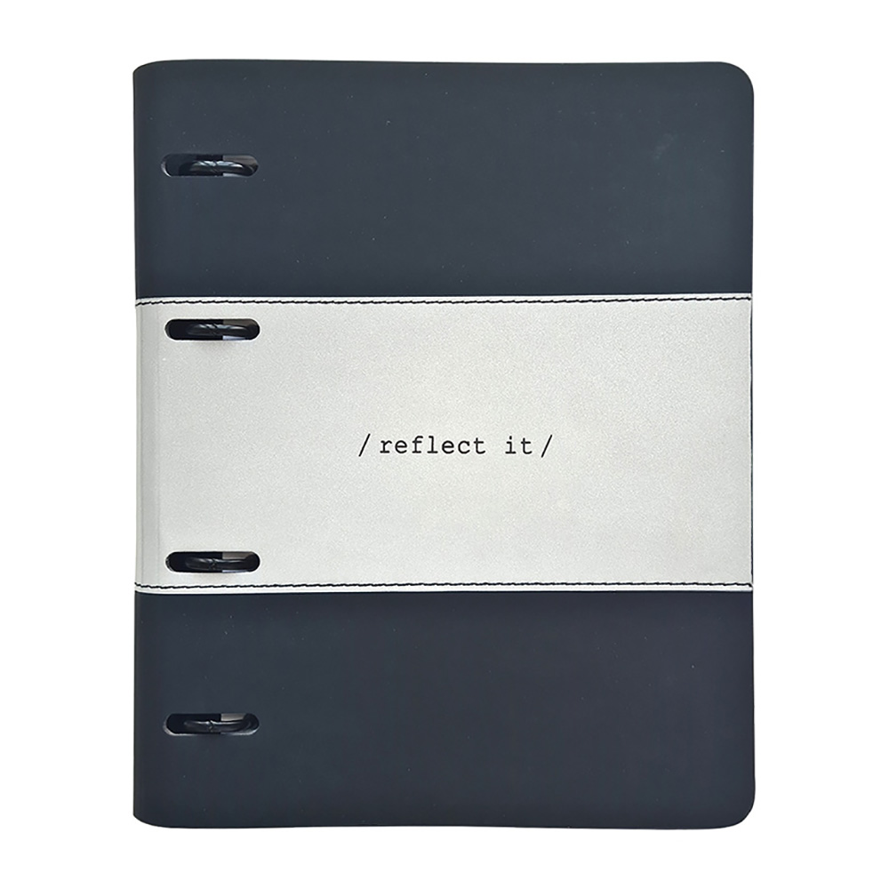 Тетрадь на кольцах "Reflect", А5, 120 листов, клетка, черный