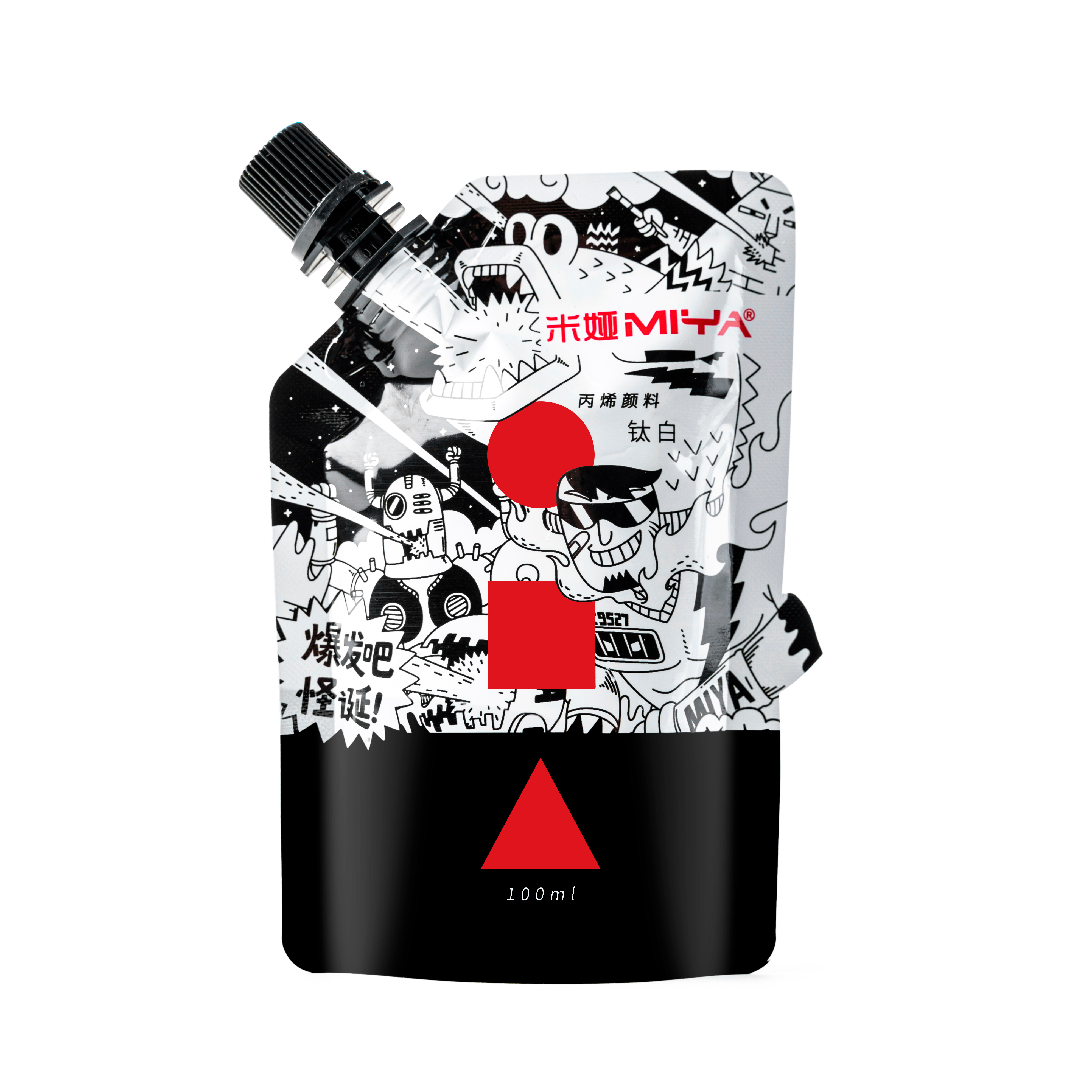 Краски акриловые "Himi Miya", 044 глубокий красный, 100 мл, дой-пак