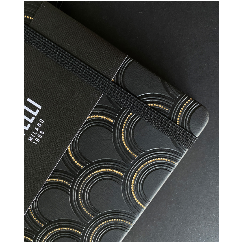 Ежедневник датированный "Art deco gold", А5, 384 страницы, черный, золотой, 2026