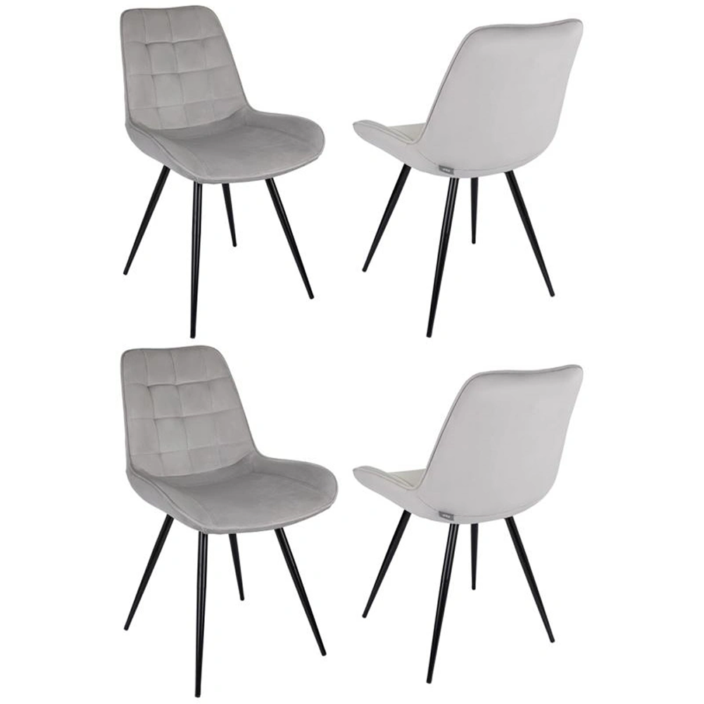 Стул Бюрократ "CH-K2_4", ткань, светло-серый, металл, комплект 4 штуки