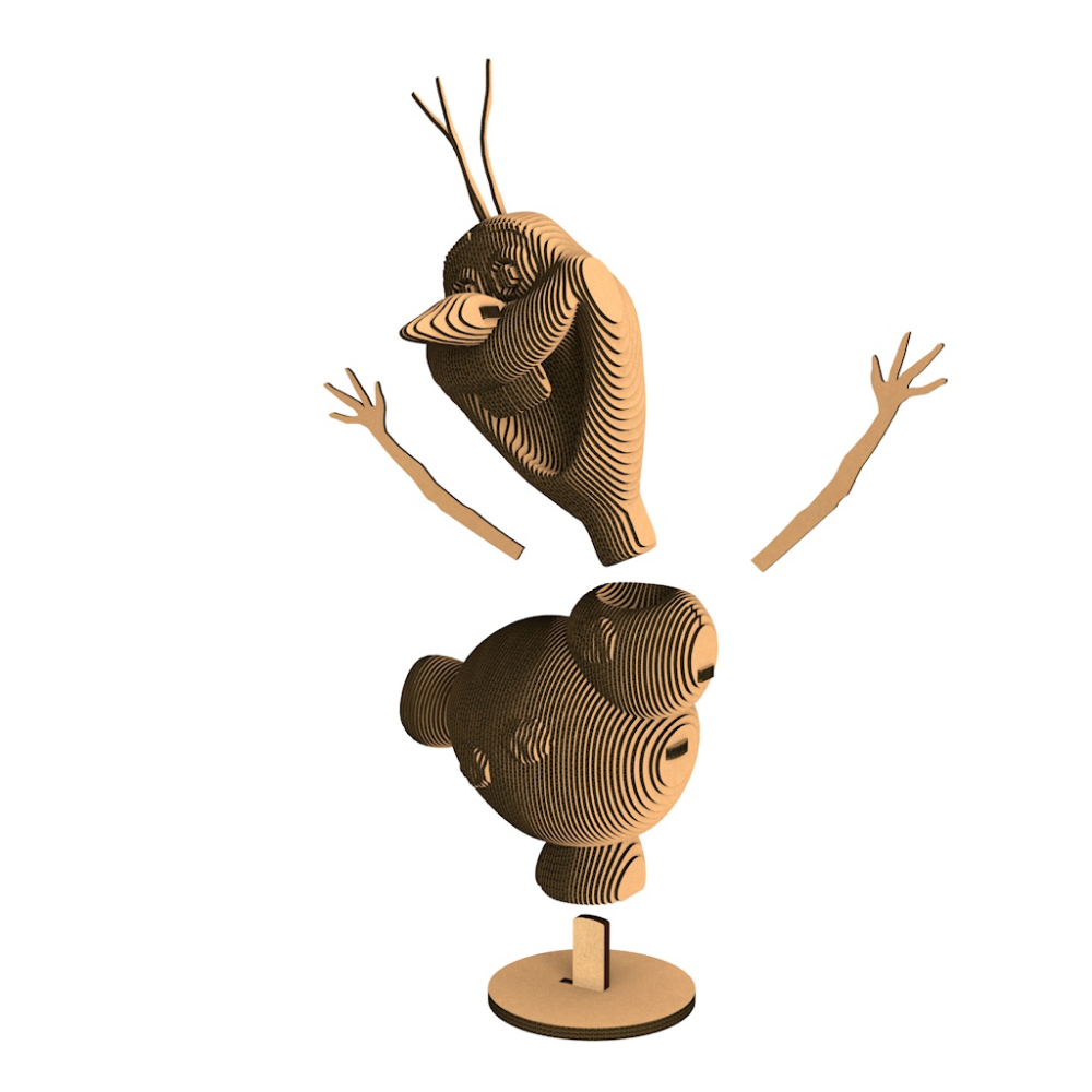 Пазл картонный 3D "Скульптура Олаф" - 3