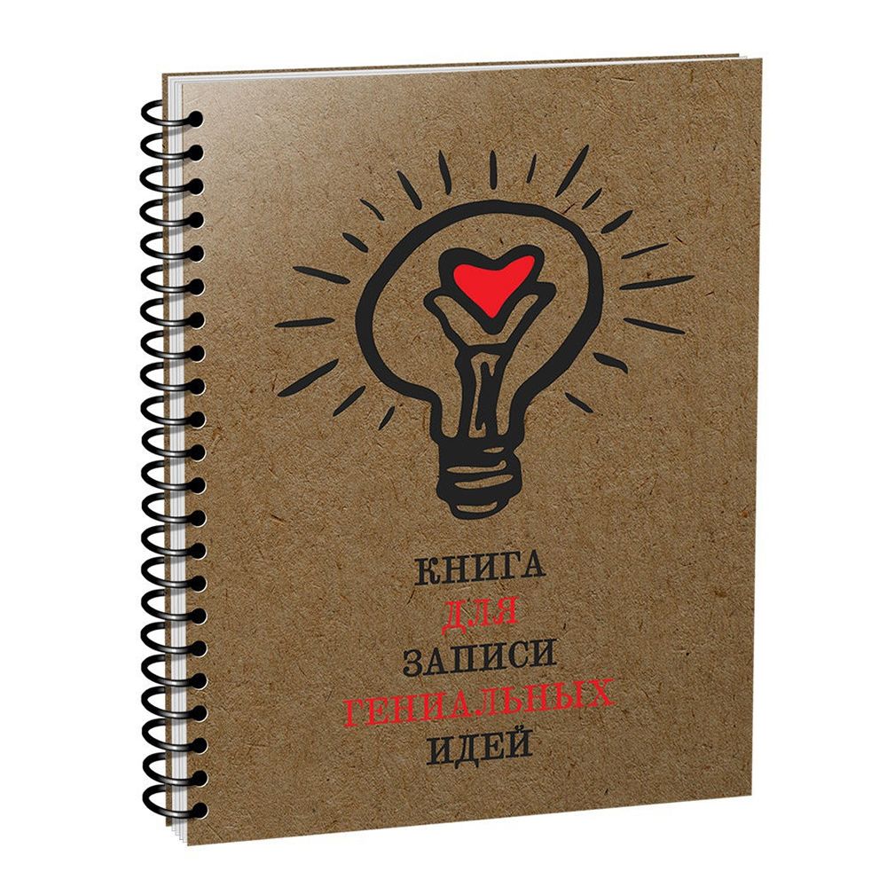 Скетчбук на спирали "Книга для записи гениальных идей", А5, 100 листов 