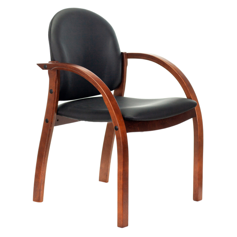 Стул Бюрократ "ДЖУНО", экокожа, черный, дерево