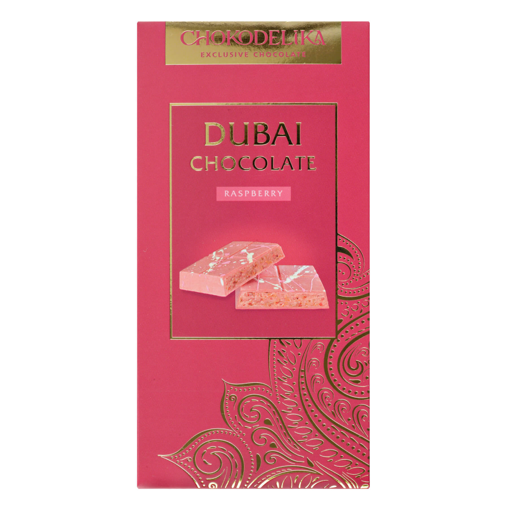 Шоколад белый "Dubai Raspberry", 180 г, с начинкой малина