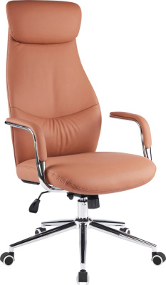 Кресло д/руководителя EVERPROF Bell экокожа, коричневый, крестов. хром