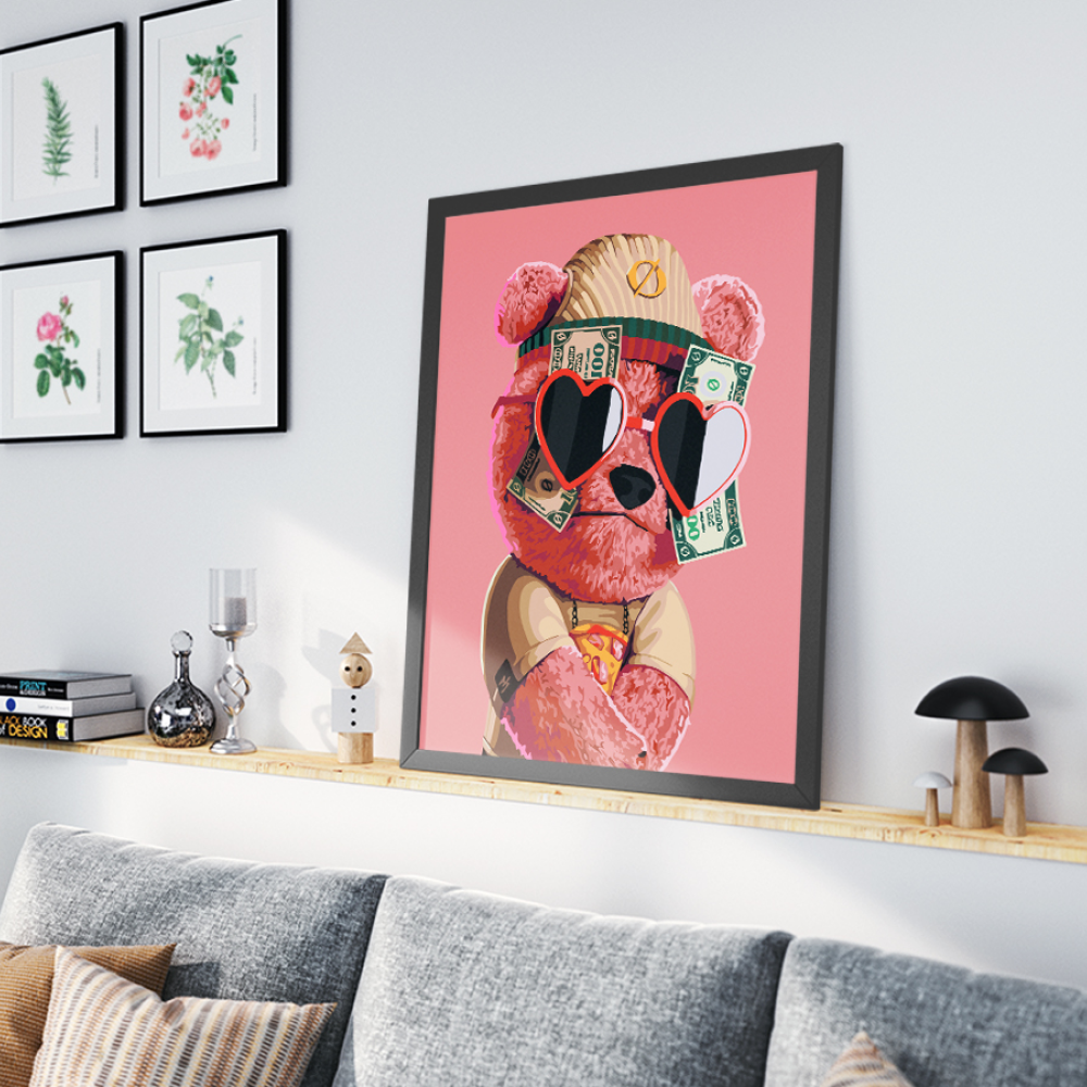 Картина по номерам "Мишка Тедди с долларами" - 4