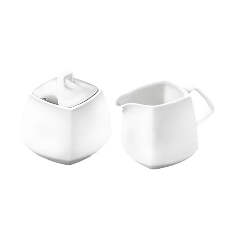 Набор посуды сахарница и сливочник "WL-995028/2C", фарфор, белый