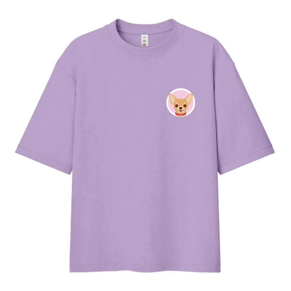 Футболка унисекс "Чихуахуа. Dog love club", XS-S, хлопок, оверсайз, лавандовый