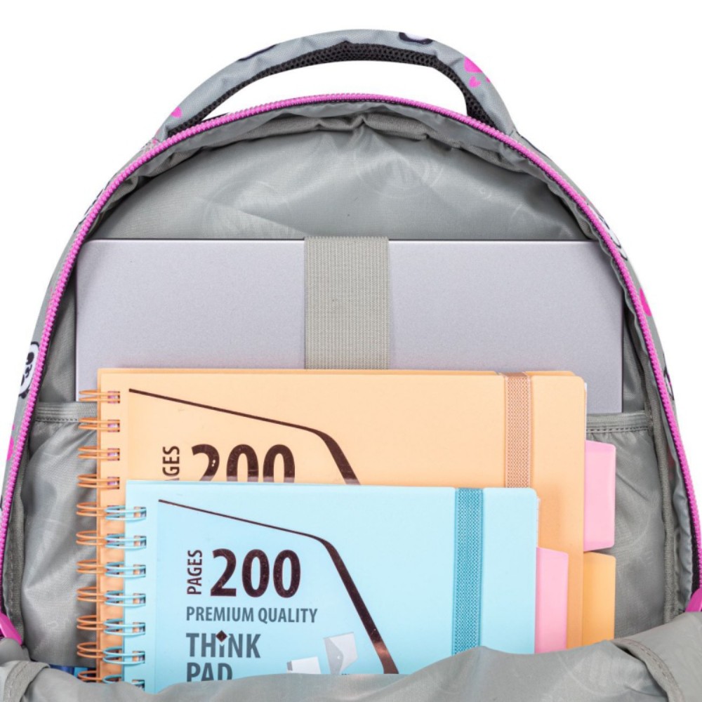 Рюкзак школьный Astra "Panda", серый, розовый - 4