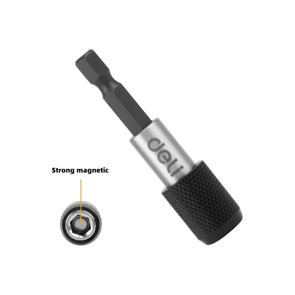 Держатель бит (насадок) магнитный Deli YS EDL107401, 60мм, 1/4", с фиксатором - 9