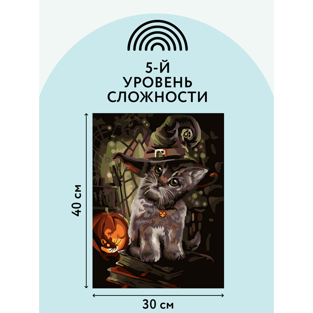 Картина по номерам "Заколдованный котик" - 4