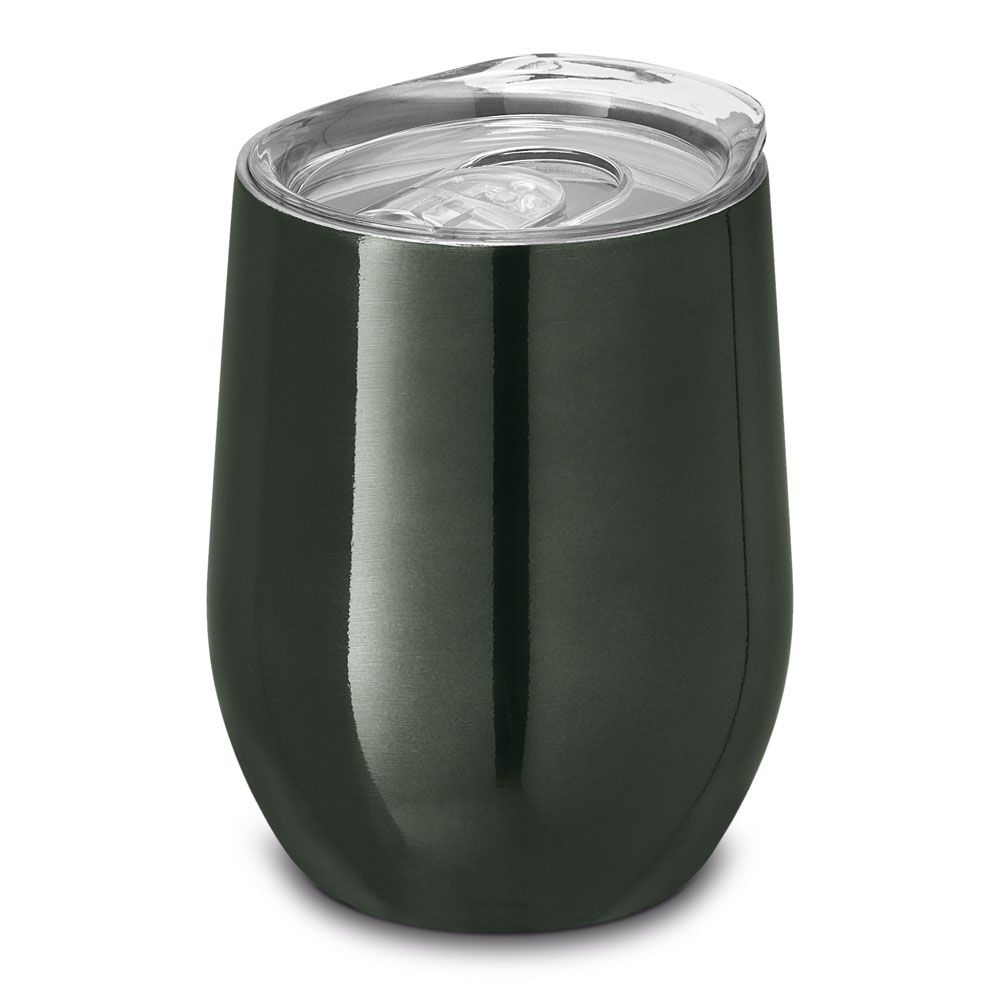 Кружка с крышкой "Ronde", металл, 400 мл, черный, прозрачный