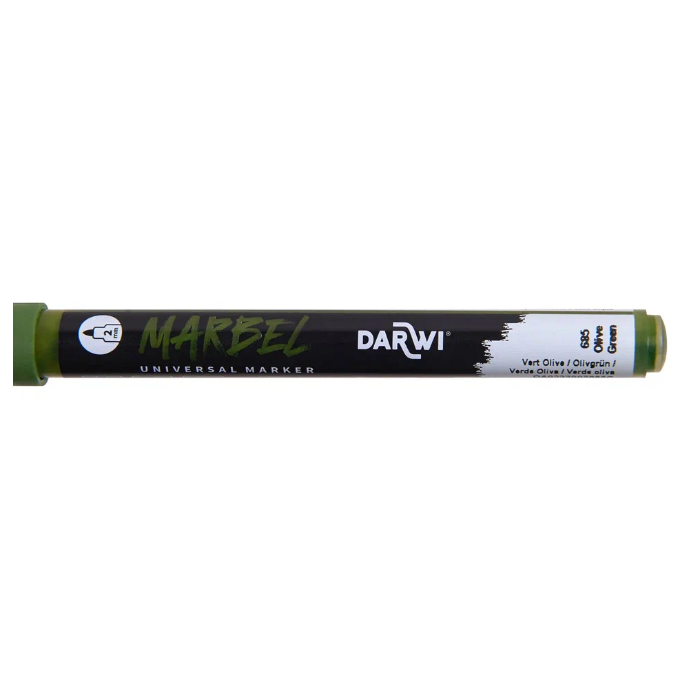 Маркер акриловый "Darwi.Marbel" 685, оливковый зеленый - 3