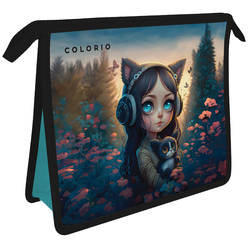 Папка для тетрадей "Девочка с котом", А5, молния