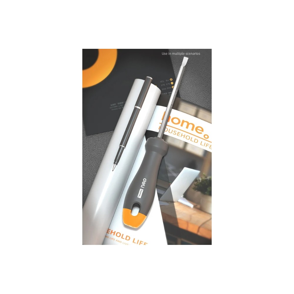 Отвертка Deli HS HT1055C, PH1х100 мм, Soft Touch, оранжевый - 4