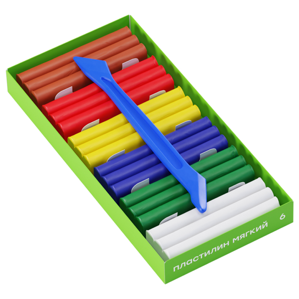 Пластилин "Пчелка", восковой, 6 цветов - 3